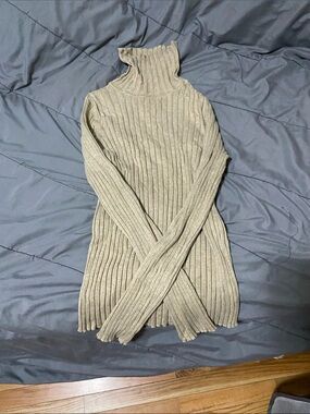 George Ribbed Turtleneck Sweater - Taupe